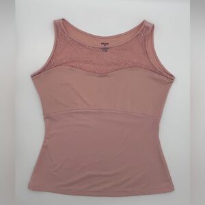 SPANX Hide & Sleek Lace Bateau Tank Rosebud Pink Shaping Camisole Top 1X